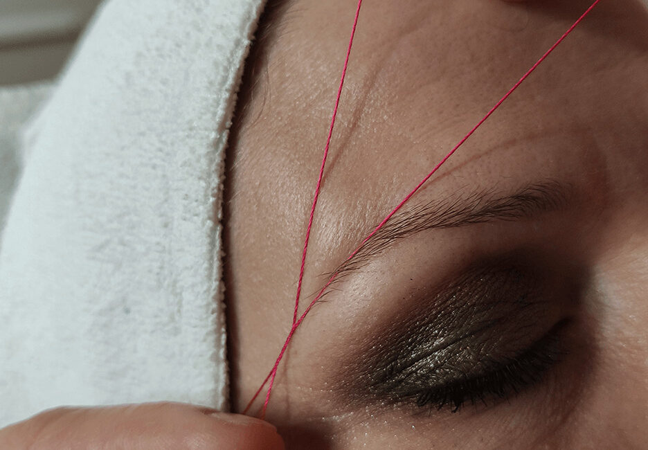 Epilazione etica con filo arabo sopracciglia viso lenitivo